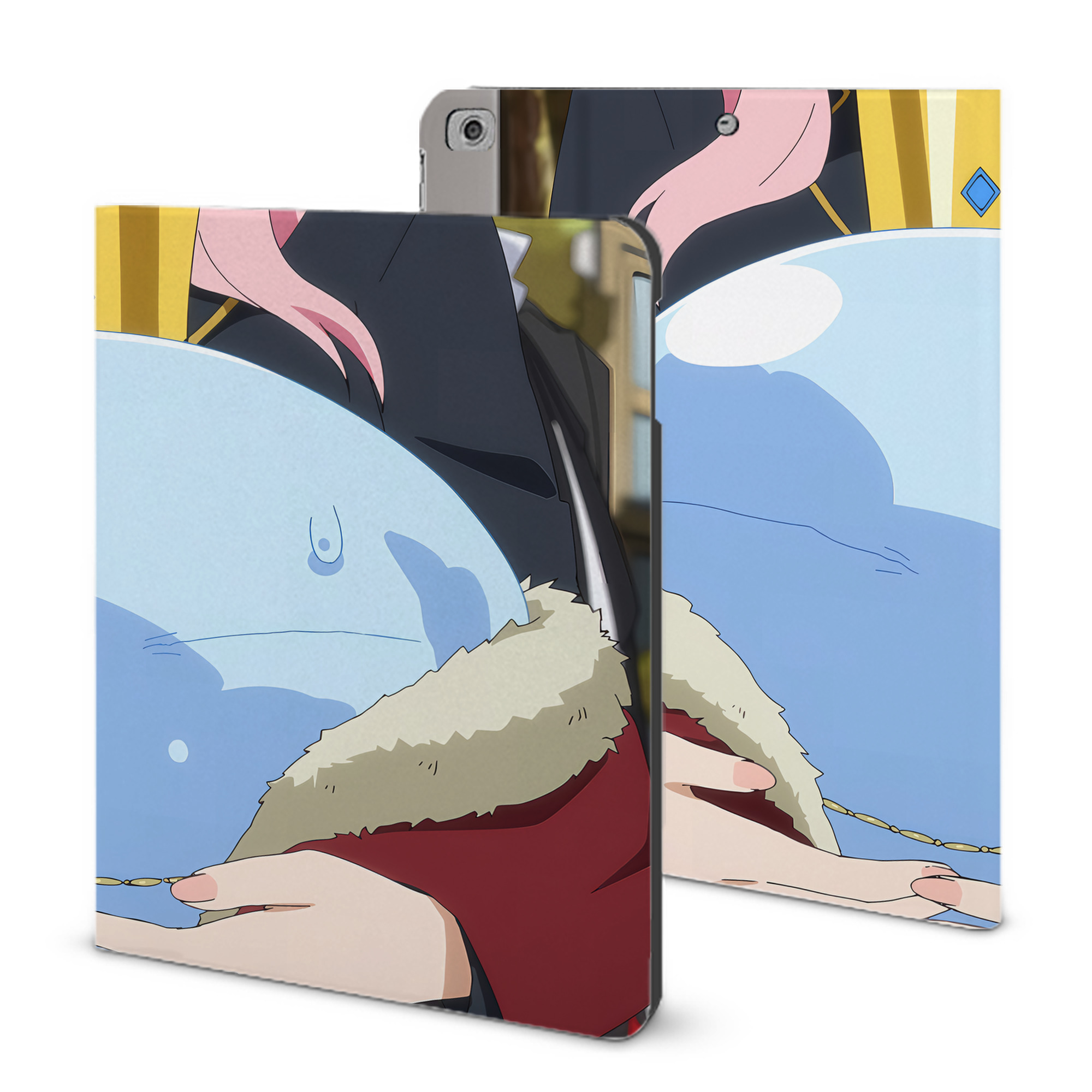 （画像用） 転スラ Regarding Reincarnated to Slime IPad ケース ブック型 PUレザー TPU 耐衝撃 軽量 薄型 ペン収納なし 全面保護 IPad 各モデル対応